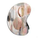 Pink Stripes And Lines Modern Art II - Asymmetric Metal Wall Art