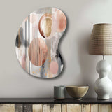 Pink Stripes And Lines Modern Art II - Asymmetric Metal Wall Art