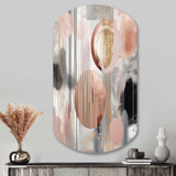 Pink Stripes And Lines Modern Art II - Asymmetric Metal Wall Art