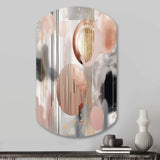 Pink Stripes And Lines Modern Art II - Asymmetric Metal Wall Art