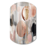 Pink Stripes And Lines Modern Art II - Asymmetric Metal Wall Art