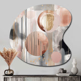 Pink Stripes And Lines Modern Art II - Asymmetric Metal Wall Art