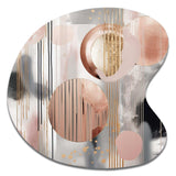 Pink Stripes And Lines Modern Art II - Asymmetric Metal Wall Art