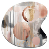 Pink Stripes And Lines Modern Art II - Asymmetric Metal Wall Art