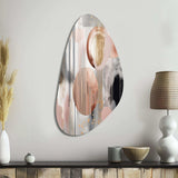 Pink Stripes And Lines Modern Art II - Asymmetric Metal Wall Art