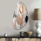 Pink Stripes And Lines Modern Art II - Asymmetric Metal Wall Art