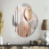 Pink Stripes And Lines Modern Art II - Asymmetric Metal Wall Art