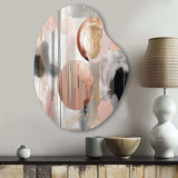 Pink Stripes And Lines Modern Art II - Asymmetric Metal Wall Art