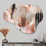 Pink Stripes And Lines Modern Art IV - Asymmetric Metal Wall Art