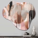 Pink Stripes And Lines Modern Art IV - Asymmetric Metal Wall Art