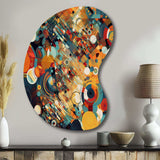 Orange Retro Vibe Background III - Asymmetric Metal Wall Art