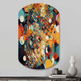 Orange Retro Vibe Background III - Asymmetric Metal Wall Art