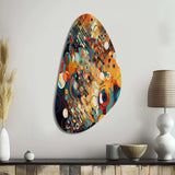 Orange Retro Vibe Background III - Asymmetric Metal Wall Art