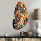 Orange Retro Vibe Background III - Asymmetric Metal Wall Art