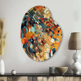 Orange Retro Vibe Background III - Asymmetric Metal Wall Art