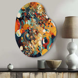 Orange Retro Vibe Background III - Asymmetric Metal Wall Art