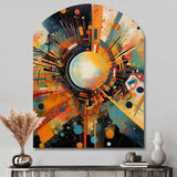 Orange Retro Vibe Background IV - Asymmetric Metal Wall Art