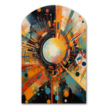 Orange Retro Vibe Background IV - Asymmetric Metal Wall Art