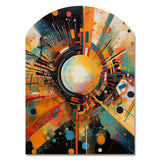 Orange Retro Vibe Background IV - Asymmetric Metal Wall Art