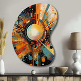 Orange Retro Vibe Background IV - Asymmetric Metal Wall Art