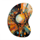 Orange Retro Vibe Background IV - Asymmetric Metal Wall Art