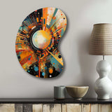 Orange Retro Vibe Background IV - Asymmetric Metal Wall Art