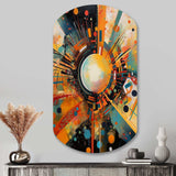 Orange Retro Vibe Background IV - Asymmetric Metal Wall Art