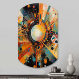 Orange Retro Vibe Background IV - Asymmetric Metal Wall Art