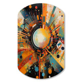 Orange Retro Vibe Background IV - Asymmetric Metal Wall Art