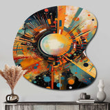 Orange Retro Vibe Background IV - Asymmetric Metal Wall Art