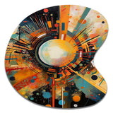 Orange Retro Vibe Background IV - Asymmetric Metal Wall Art