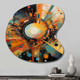 Orange Retro Vibe Background IV - Asymmetric Metal Wall Art