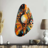 Orange Retro Vibe Background IV - Asymmetric Metal Wall Art