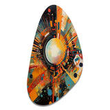 Orange Retro Vibe Background IV - Asymmetric Metal Wall Art