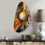 Orange Retro Vibe Background IV - Asymmetric Metal Wall Art