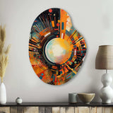 Orange Retro Vibe Background IV - Asymmetric Metal Wall Art