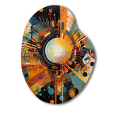 Orange Retro Vibe Background IV - Asymmetric Metal Wall Art