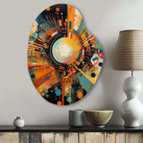 Orange Retro Vibe Background IV - Asymmetric Metal Wall Art