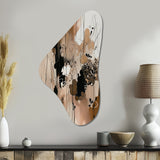 Brown And Black Artistic Freedom I - Asymmetric Metal Wall Art