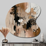 Brown And Black Artistic Freedom I - Asymmetric Metal Wall Art