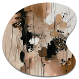 Brown And Black Artistic Freedom I - Asymmetric Metal Wall Art