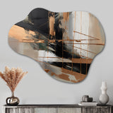 Brown And Black Beyond Boundaries III - Asymmetric Metal Wall Art