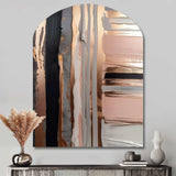 Rosegold And Pink Forms In Contemporary I - Asymmetric Metal Wall Art