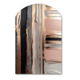 Rosegold And Pink Forms In Contemporary I - Asymmetric Metal Wall Art