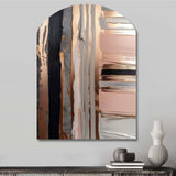 Rosegold And Pink Forms In Contemporary I - Asymmetric Metal Wall Art