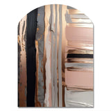 Rosegold And Pink Forms In Contemporary I - Asymmetric Metal Wall Art