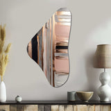 Rosegold And Pink Forms In Contemporary I - Asymmetric Metal Wall Art