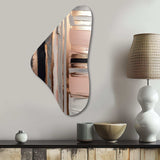 Rosegold And Pink Forms In Contemporary I - Asymmetric Metal Wall Art