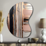 Rosegold And Pink Forms In Contemporary I - Asymmetric Metal Wall Art