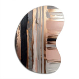 Rosegold And Pink Forms In Contemporary I - Asymmetric Metal Wall Art